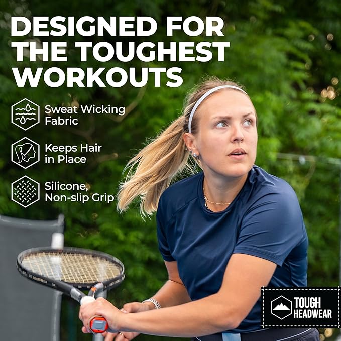 Thin Elastic Sports Headbands - Workout, Running, Soccer for Women & Men