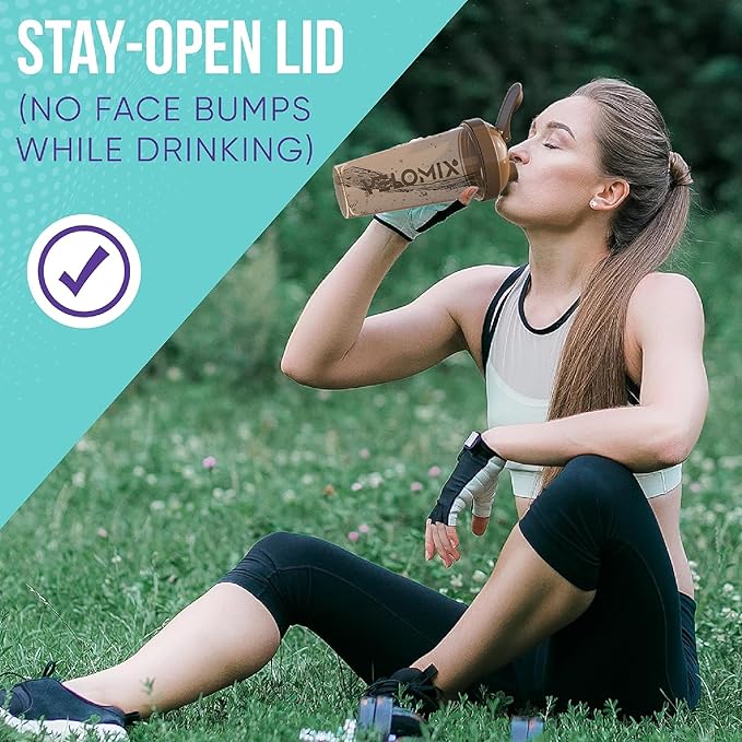 -4 PACK- 28 oz Protein Shaker Bottle for Protein Mixes - 4x Wire Whisk | Leak Proof Shaker Cups for Protein Shakes | Protein Shaker Bottle Pack | Protein Shake Cup (Brown)