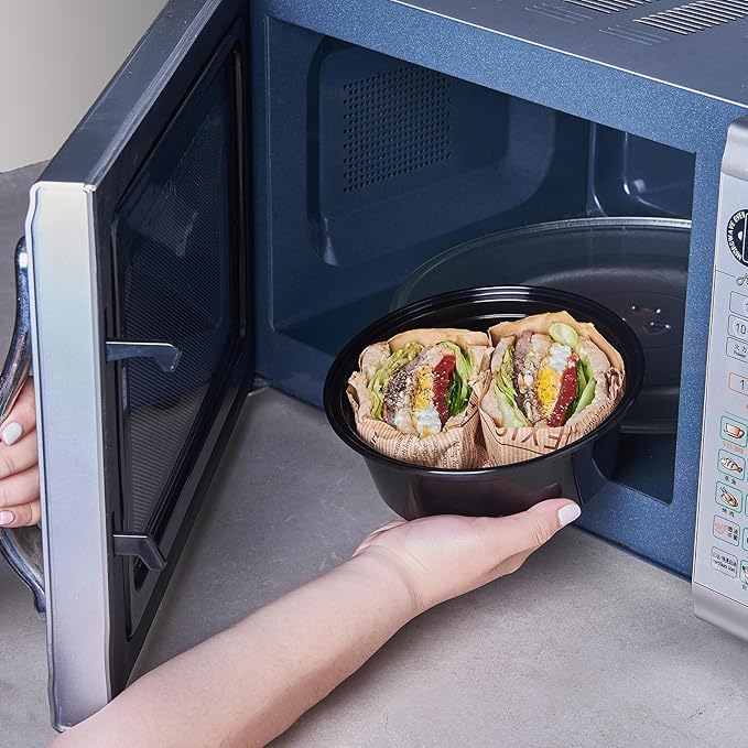 32 oz 50 ct Round Meal Prep Containers with Lids Plastic Food Storage Lunch Plan To Go Box Disposable Take Out Bowls BPA Free Durable Stackable Microwave Freezer Safe (Formerly FULING)