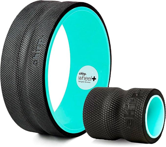 Chirp Foam Roller Wheel Bundle - Focus and Gentle Back Roller for Targeted Muscle Yoga Wheel - Satisfying, Deep Massage Stretching Equipment - PVC-Free Roller Wheels - 4" and 12"