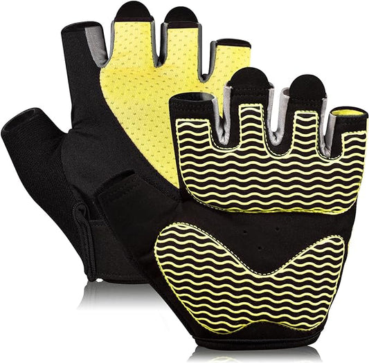 Sunnex Gym Gloves - Fingerless, Breathable Workout Gloves for Weightlifting, Cycling & More