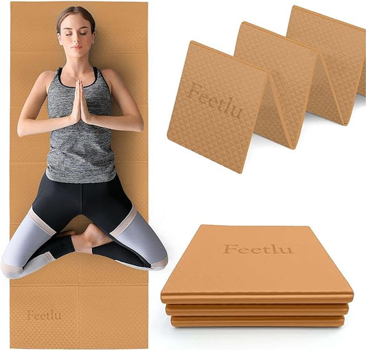 Foldable Yoga Mat, 6mm Thick, Lightweight, Anti-Slip, and Easy to Store – Perfect for Travel, Yoga, Pilates, Home Workouts, and Floor Exercises