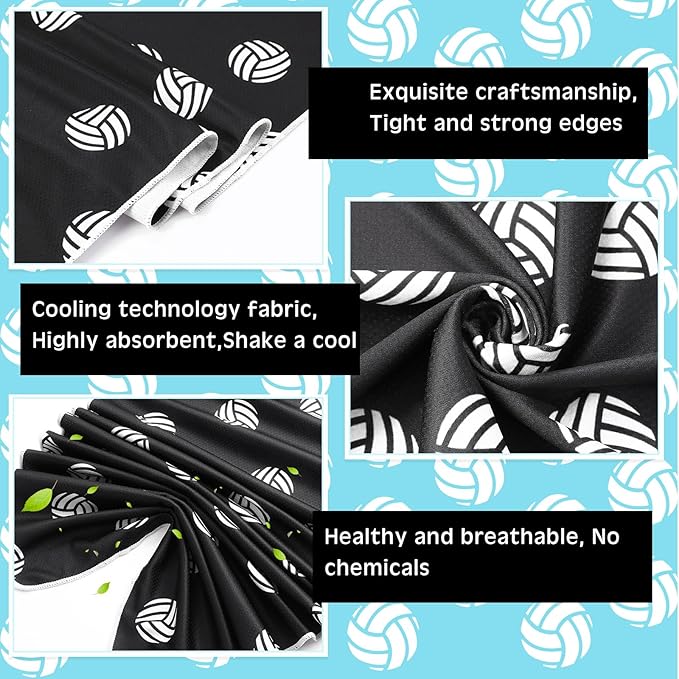 12 Pcs Cooling Towel 40 x 12 Inch Basketball Baseball Football Volleyball Soccer Softball Microfiber Fast Drying Towel for Gift Women Men