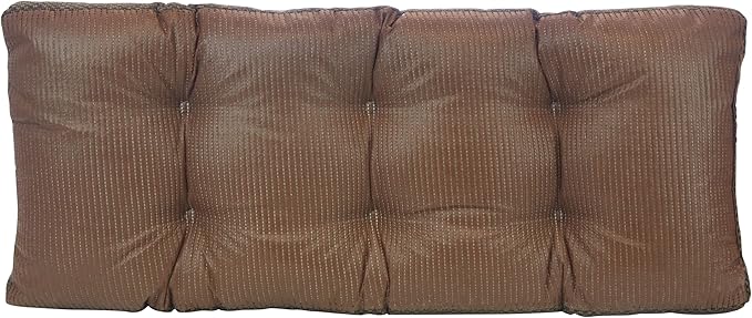 Klear Vu Corner Nook or Piano Seat Omega Non-Slip Tufted Bench Cushion for Indoor Furniture, Entryway Storage, Bay Window, 33 Inches, 21 Dark Brown