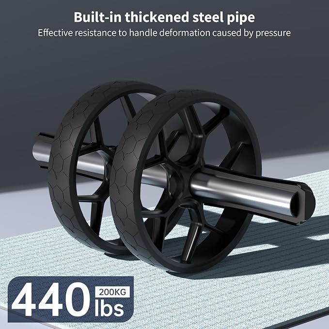 Ally Peaks Ab Roller Wheel with Adjustable Resistance,Automatic Rebound Abs & Core Workout Equipment for Beginners,All Levels & Post-Exhaustion Detachable Strength Training with Knee Pad.Ab wheel roller for men women