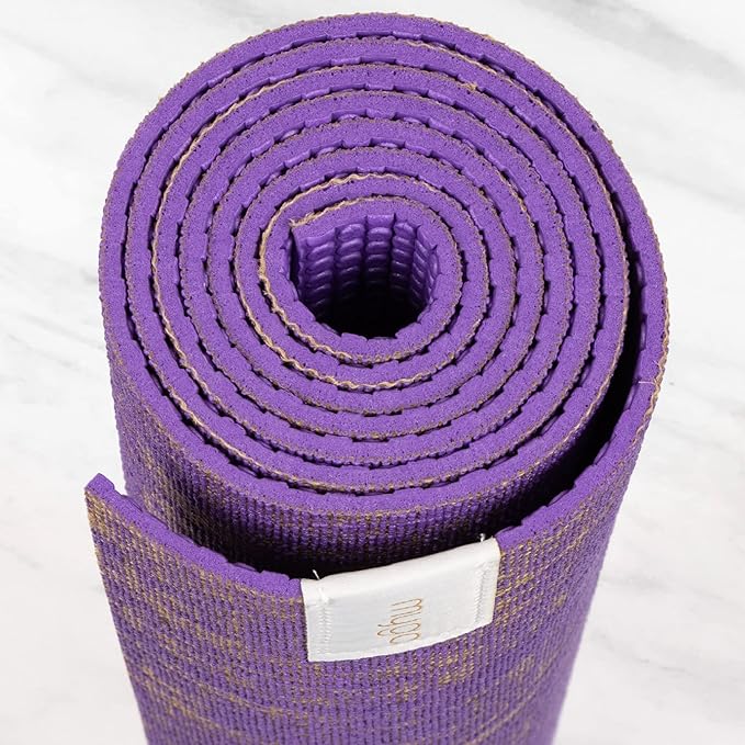 Myga Jute Yoga Mat, High Performance Vegan Floor Exercise Mat, Eco Friendly Biodegradable Yoga Mat with PVC Backing,72" x 24", 0.2" Thickness