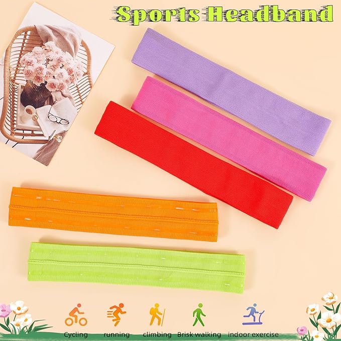 Workout Headbands Non Slip Headband Sport Headbands Sweatbands Elastic Sport Hair Bands for Sports Travel Indoor Fitness Gym