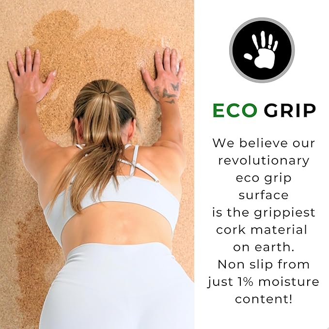 Ultimate Cork Yoga Mat – Non-Slip Ultra-Premium Cork | Thicker, Longer & Wider for Extra Comfort | 100% Natural Grip & Eco Friendly | Optional Alignment Lines | For Yoga, Bikram & Hot Yoga