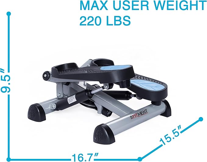 Efitment Mini Stepper Steppers for Exercise at Home Stair Step Cardio Thigh Master Workout Equipment Fitness Pedal Exerciser Non-Slip Pedals with Resistance Bands LCD Digital Monitor Climber