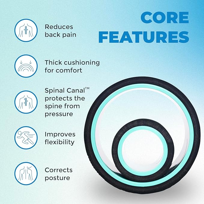 Chirp Wheel Foam Roller – Targeted Back & Neck Relief, Lumbar Spine Stretcher, Spinal Decompression Back Stretcher, Massage Roller with Density Foam for Physical Therapy, Supports 500lbs, 2-Pack Mint