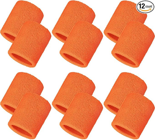 12 Pack Sweatbands Sports Wristband Cotton Sweat Band for Men and Women, Good for Tennis, Basketball, Running, Gym, Working Out