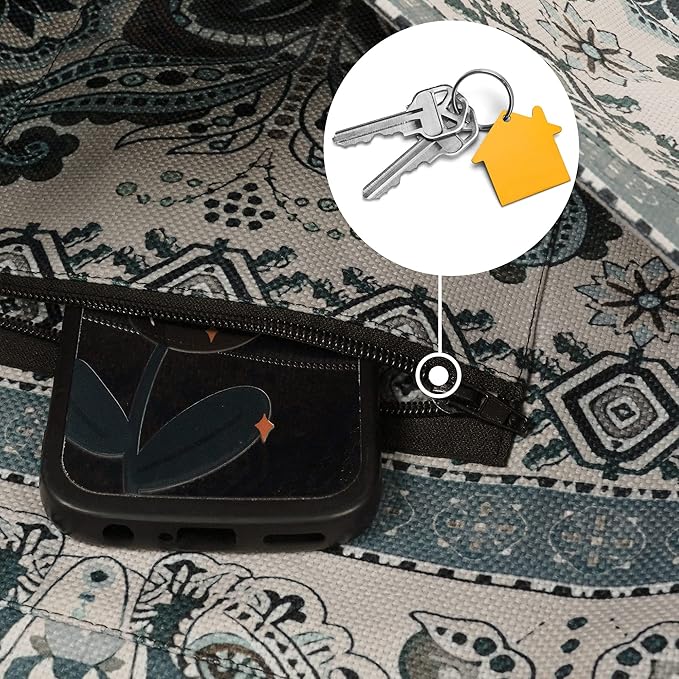 Fashion Printed Yoga Mat Bag with Large Side Pocket & Zipper Pocket Long Tote Yoga Bag Fit Most Size Mats - Holds More Yoga Accessories