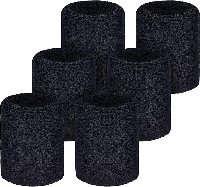 OutdoorEssentials Sweatbands & Wristbands - Wrist Sweat Bands Headbands for Men & Women - Multipack Terry Cloth Headbands or Wrist Bands for Working Out, Tennis, Basketball, Football, Gymnastics