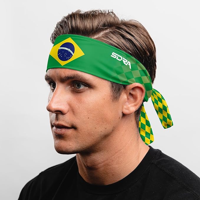 Suddora Country Flag Tie Headband with National Flag, Breathable Sweatband for National Sports Events, Non-slip Fabric Sweatband for Soccer, Tennis, Workout, Costumes & Cosplay