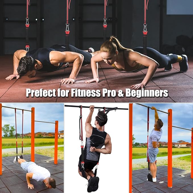 Pull Up Assistance Bands with Fabric Feet/Knee Rest, Heavy Duty Pull Up Resistance Bands, Pull up Assist Bands Pull-up Exercise Band for Chin-up Workout, Body Stretching