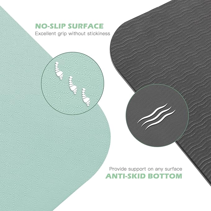 UMINEUX Yoga Mat Extra Thick 1/3'' & 2/5" Non Slip Yoga Mats for Women Eco Friendly TPE Fitness Exercise Mat with Carrying Sling & Storage Bag