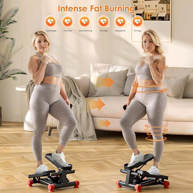 SogesPower Steppers for Exercise at Home,Mini Stair Stepper with Resistance Bands,Full Body Workout Equipment with LCD Monitor,Portable Stepper with 330LBS Capacity