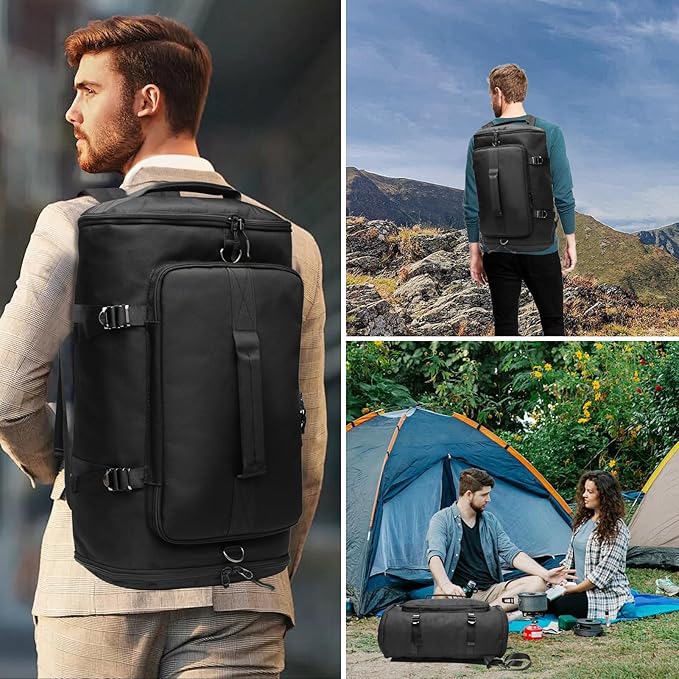 Gym Backpack Sports Bag with Shoe Compartment: Carry-on Travel Backpack with 16" Laptop Compartment, Weekender Outdoor Versatile Use Backpack