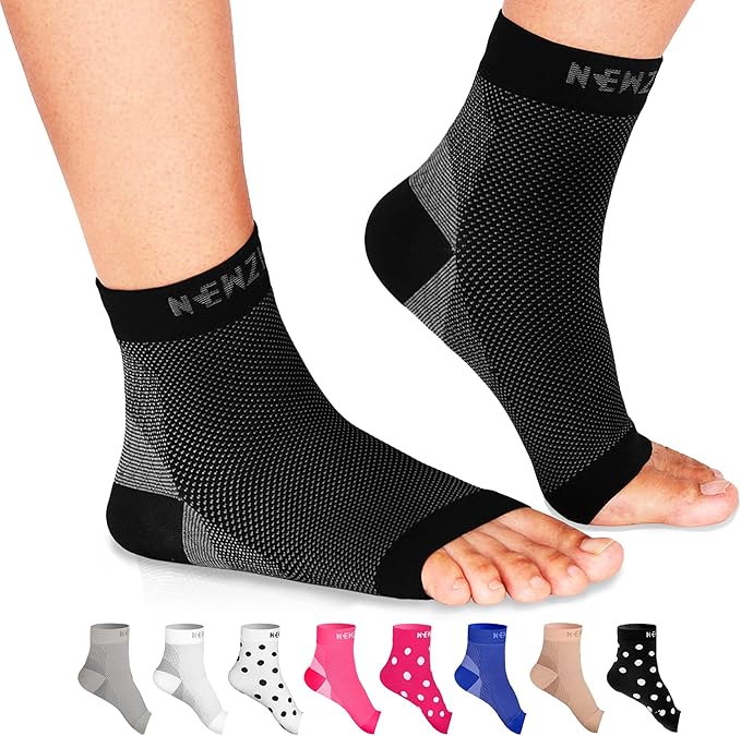 NEWZILL Plantar Fasciitis Socks with Arch Support, BEST 24/7 Foot Care Compression Sleeve, Eases Swelling & Heel Spurs, Ankle Brace Support, Increases Circulation (XXL, Black)