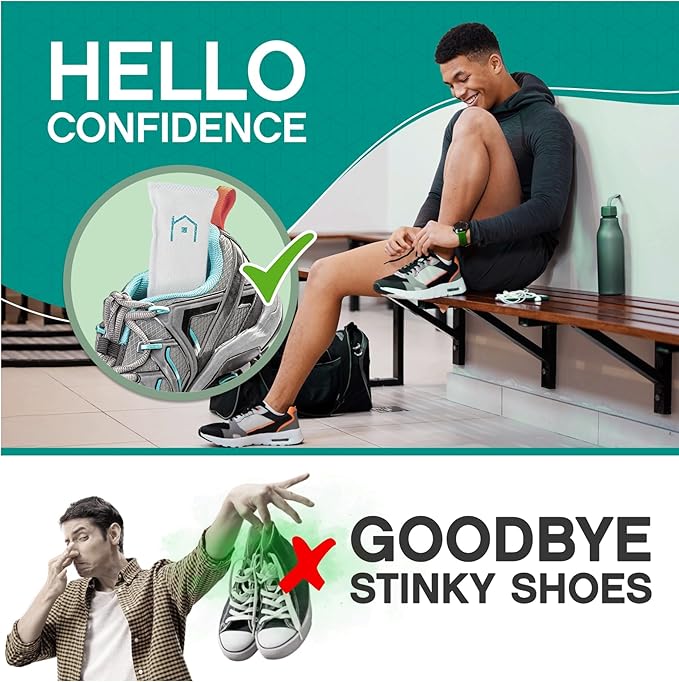 Shoe Deodorizer with Zeolites 1-Pack - Odor Eliminator, Air Freshener, Smell Absorber, Sneakers, Gym Bags, Soccer Cleats, Closets, Pet Area, Reusable - Shoe Deodorant