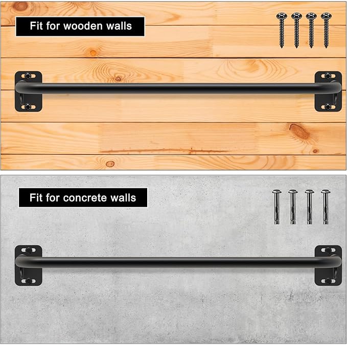Pull Up Bar Wall Mount 440 LBS Capacity Doorway Chin Up Bar Multifunctional Steel Chinup Bar with with Resistance Band Hooks for Indoor Home Gym Garage