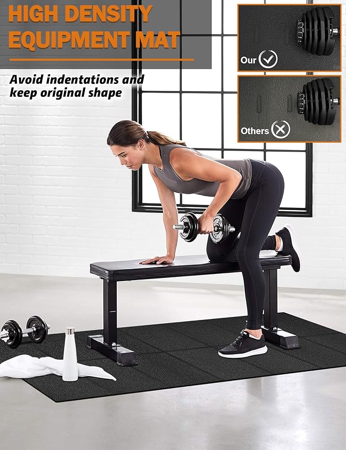 Treadmill Mat, 5'x2.5'/5.6'x2'/6.5'x3'/8'x3',6mm Thickness Exercise Equipment Mat for Carpet Hardwood Floors, Compatible with Walking Pad,Spin Bike,Elliptical Trainer,Rowing Machine