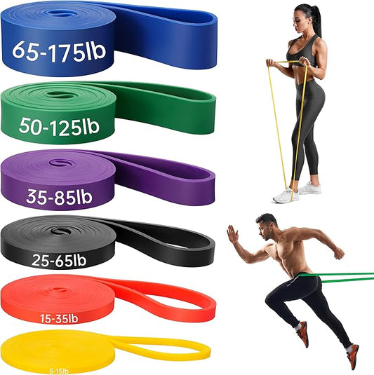 Resistance Bands for Working Out, 6 Packs Exercise Bands, Workout Bands, Pull Up Assistance Bands for Body Stretching Training Physical Therapy Muscle Training for Men & Women