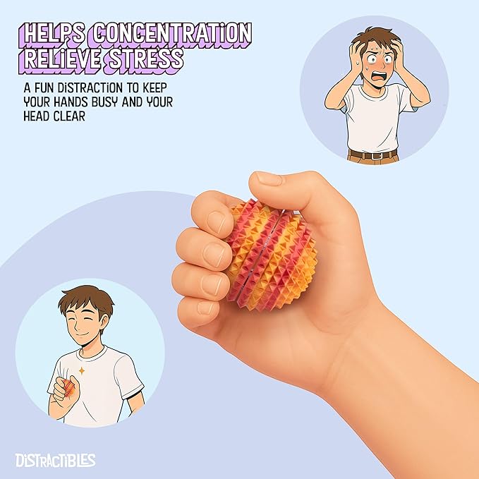 Round Spiked Sensory Fidget Clicker, Tactile Stimming Device with Mechanical Clicky Switches, Lanyard Attachment, Ideal for Pain Stim, ADHD, Autism & Stress Relief (NEON NOVA, Large)