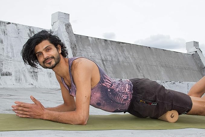 Travel Size Cork Massage Muscle Roller Natural Eco-Friendly NO Foam Roller (12 Inch)