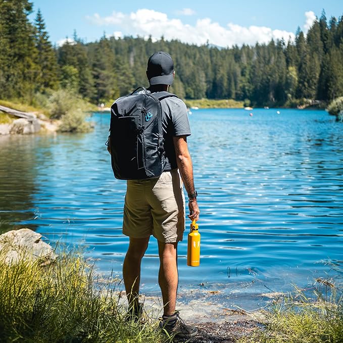 Super Sparrow Insulated Water Bottle - 17 Oz / 25 Oz / 32 Oz - Standard Mouth FlipFlow Flask - BPA Free, Leak Proof Drink Bottle- Ergonomic Straw Water Bottles for Work, Gym, Travel, Sports