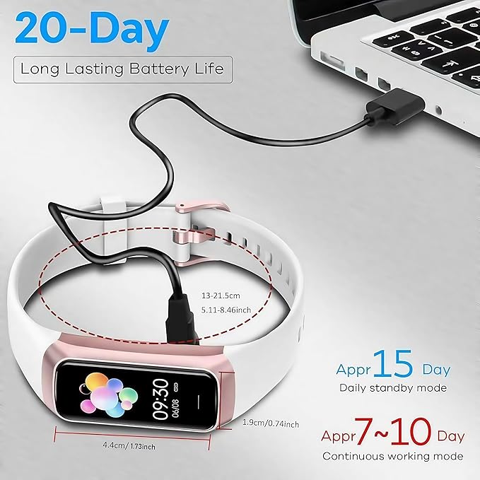 Fitness Tracker,2025 Smart Watch with Blood Pressure Heart Rate & Sleep Monitor IP67 Waterproof Step Calorie Counter Pedometer Fitness Activity Watch for Men Women Android iOS Phone (White)