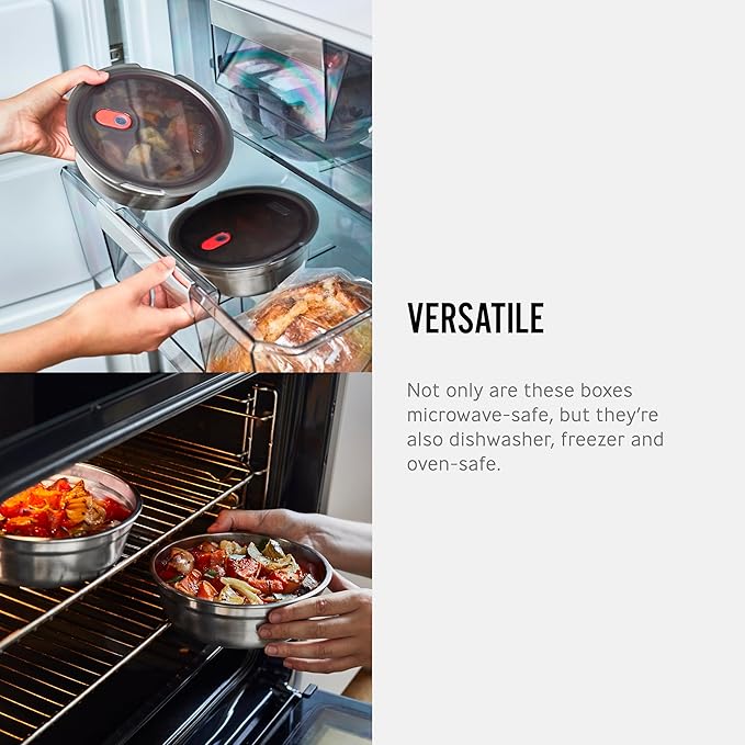 BLACK + BLUM Lunch Bowl - Reusable Meal Prep Containers for Picnic & Camping - Microwavable Stainless Steel Lunch & Dinner Food Storage Box with Leak Proof Lid - Dishwasher & Oven Safe - 650ml