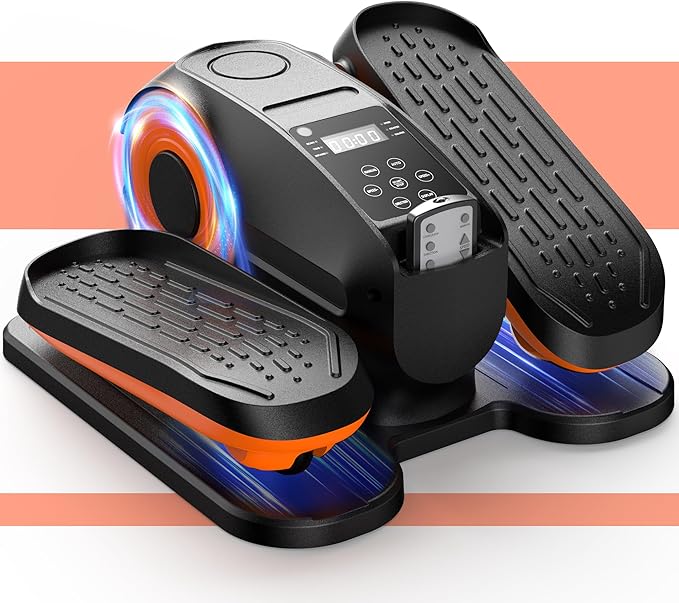 Under Desk Elliptical, Electric Leg Exerciser as Seen on TV for Seniors with 12 Adjustable Speed, Quiet Portable Electric Seated Pedal Exerciser Machine with Remote Control for Home Office