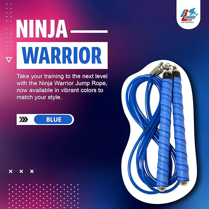 Buddy Lee Ninja Warrior Jump Rope – Adjustable Speed Rope for Fitness, HIIT, CrossFit & Boxing – Tangle-Free with Precision Ball Bearings – Durable, Lightweight & Ergonomic Handles
