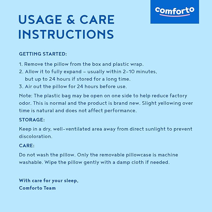 Classic Memory Foam Pillow – Classic Size Cooling Cervical Neck Pillow – Firm Support for Side, Back Sleepers, Pain Relief Pillow for Snoring – Shoulder Tension Bed Sleeping