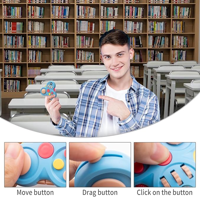 Fidget Toys for Adults,1PCS Fidget Pad Easter Basket Stuffers for Boys Girls,Sensory Toys Stress Relief Cube Clicker Controller,ADHD Autism Fidget Spinner for Office Desk Travel Games