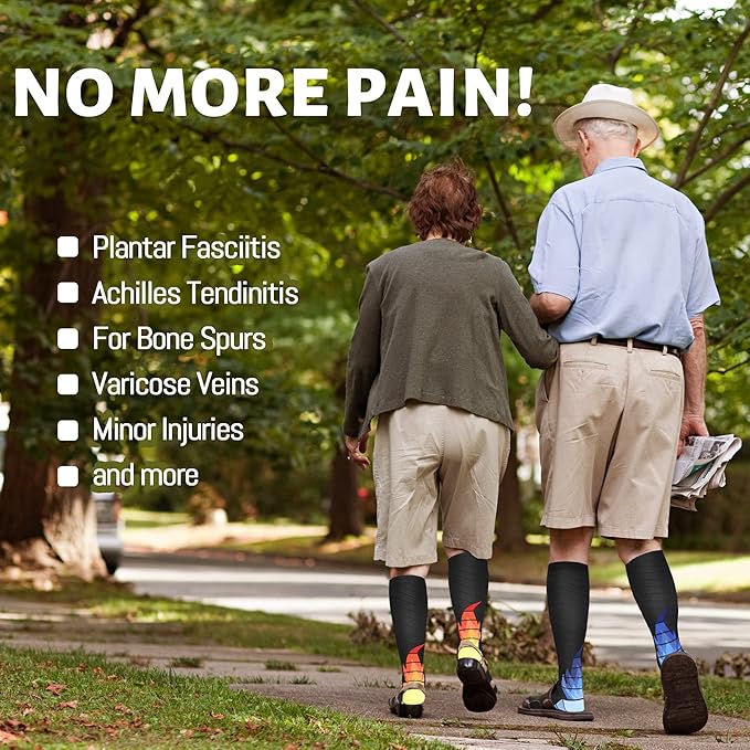 NEWZILL Medical Compression Socks for Women & Men Circulation 20-30 mmHg, Best Support for Running Athletic Cycling Nursing Travel Work and Fitness