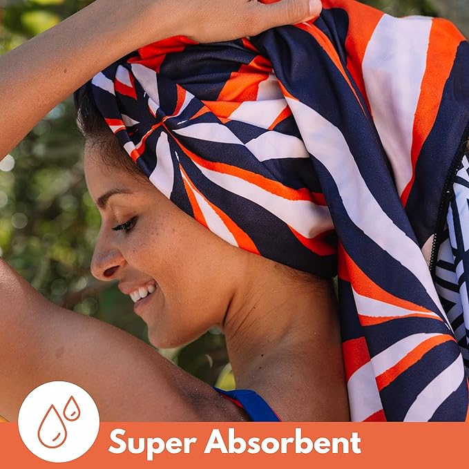 ECCOSOPHY Microfiber Beach Towel - Sand Free Towels are Quick Dry, Light Weight, Super Absorbent - Perfect Pool, Travel, Cruise, Camping Essentials - Oversized Extra Large for Adults 71x35 in