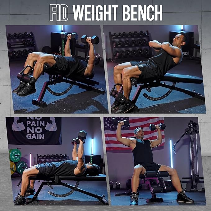 Mikolo 1200LB Weight Bench, Adjustable Workout Bench with Detachable Leg Support, Vertical Storage Space-Saving Exercise Bench for Home Gym, Incline Flat Decline Sit Up Bench for Full Body Fitness