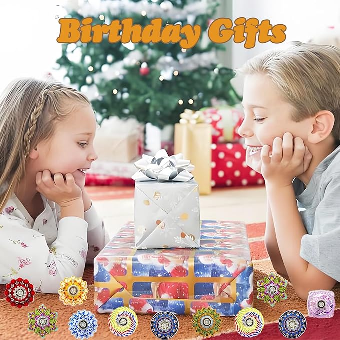 40 Pack Mini Fidget Spinner Toys Party Favors, Desk School Toy Anxiety Relief,Stress Relief Sensory Toys for Kids Adults,Treasure Box Toy for Classroom Prizes, Halloween Treats Toys Bulk (Random)