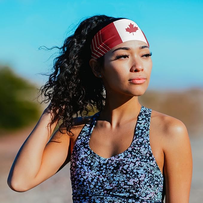 Suddora Country Flag Headbands, Wide National Flag Headbands for Sports Events, Non-Slip Fabric Sweatbands for Soccer, Tennis, Workout, Costume