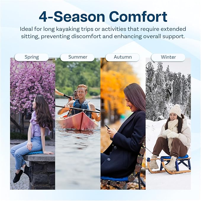 MMOBIEL Anti-Slip Kayak Seat Cushion Waterproof Kayak Gel Seat Cushion – Portable Sit in for Kayak, Boat, Canoe, Rowing etc. – Pressure Relief & Comfort Seat Cushion - Kayak