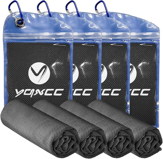 YQXCC Cooling Towels | 4 Pack 40"x12" | Cool for Neck | Microfiber Soft Breathable Chilly | for Sports, Yoga, Golf, Gym, Camping, Running, Workout & More Activities