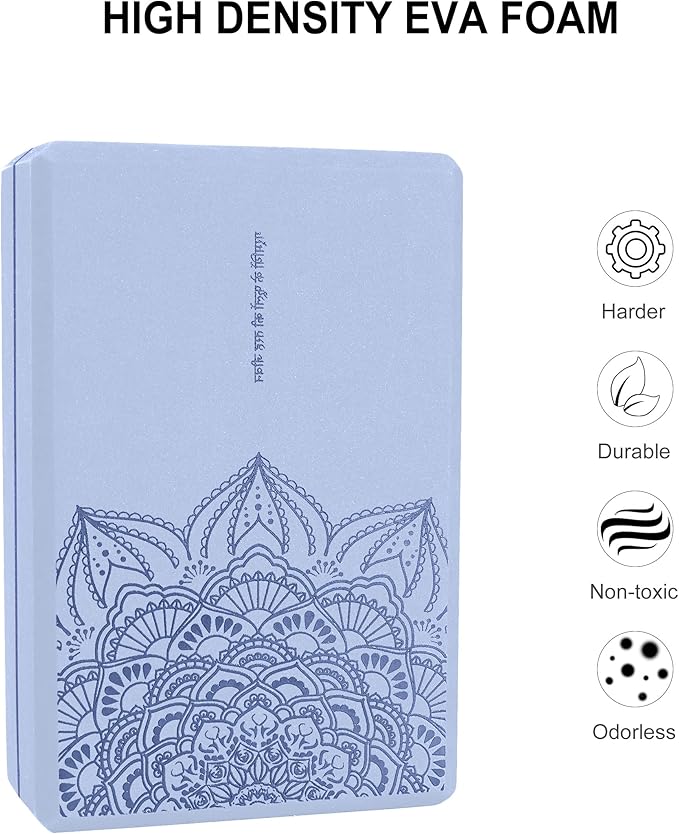 nuveti Yoga Blocks Set of 2, High Density Yoga Brick Foam Blocks to Improve Strength, Flexibility and Balance Brick Foam Blocks