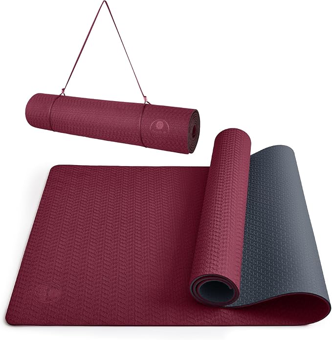 IUGA Yoga Mat Non Slip Anti-tear Pilates Mat Eco Friendly Hot Yoga Mats Thick for Workout & Exercise(72"x 24"x 6mm)