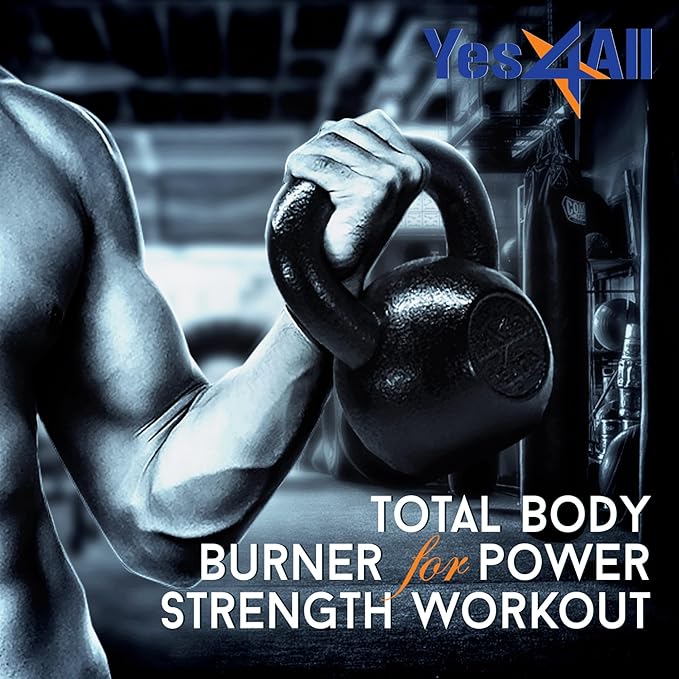 Yes4All 5-80 lbs Cast Iron Kettlebell for Dumbbell Weights Exercises, Gym, Full Body Home Workout Equipment, Push up, Grip and Strength Training