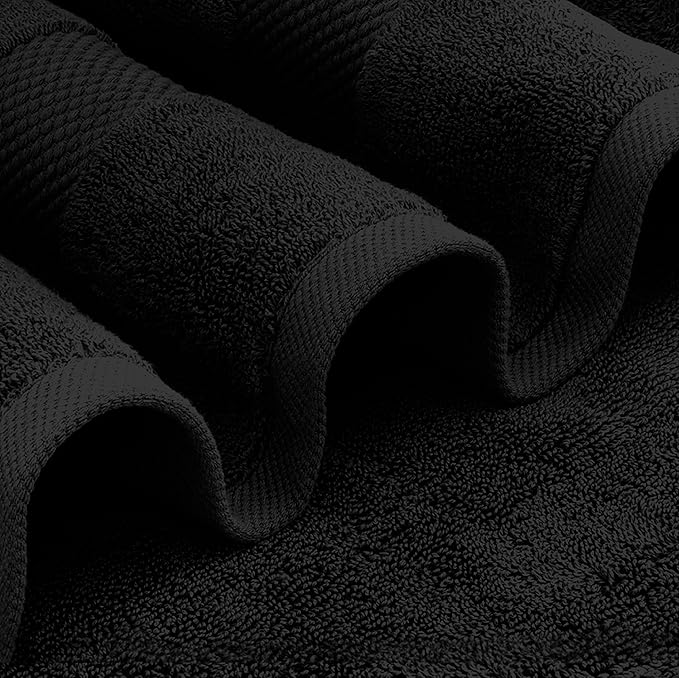 White Classic Luxury Soft Black Bath Sheet Towels - 650 GSM Cotton Luxury Bath Towels Extra Large 35x70 | Highly Absorbent and Quick Dry | Hotel Collection Extra Large Bath Towels Oversized, 2 Pack