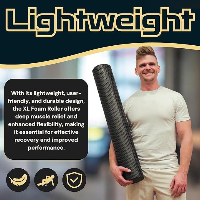 Fitizen Foam Roller – Muscle Massage Rehab Stiff Back Pain Physical Therapy Deep Tissue Firm Exercise Equipment Home Gym Stress Yoga Pilates for The Fit Citizen by FitNation