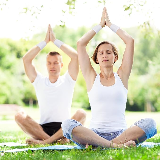 12 Pack Sweatbands Sports Wristband Cotton Sweat Band for Men and Women, Good for Tennis, Basketball, Running, Gym, Working Out