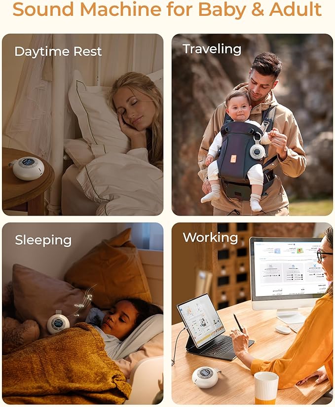 Glocusent Sound Machine for Sleep, 62 Soothing Sounds & 30 Hours Long Lasting White Noise Machine for Sleeping - Sleep Sound Timer Therapy for Baby Kids and Adults